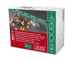 Konstsmide 1491-007 LED Globelichterkette mit runden Dioden / für Innen (IP20) / Batteriebetrieben: 3xAA 1.5V (exkl.) / 6h Timer / 20 gelbe Dioden / schwarzes Kabel