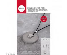 RAYHER Bastelset Schmuckbeton Kette: Anhänger Rund Durchmesser 3,9cm mit Metall Stern