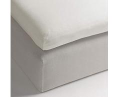 Heckett Lane 100% Baumwolle Perkal Spannlaken Topper 140x200+12 cm. Off-White