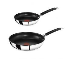 Tefal Jamie Oliver Pfannenset, 2-teilig, bestehend aus E43502 Pfanne 20 cm, E43506 Pfanne 28 cm, Edelstahl