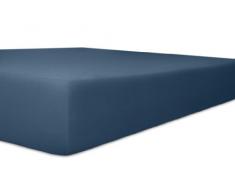 Kneer 2501432 Easy-Stretch Spannbetttuch Qualität 25, Größe 140/200-160/220 cm, Marine