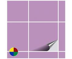 FoLIESEN Fliesenaufkleber für Bad und Küche - 20x20 cm - Flieder matt - 40 Fliesensticker für Wandfliesen