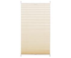 GARDINIA Plissee zum Klemmen, Blickdichtes Faltrollo, Alle Montage-Teile inklusive, EASYFIX Plissee verspannt mit zwei Bedienschienen, Elfenbein, 100 x 130 cm (BxH)