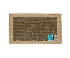 JVL Madras Fußmatte Maschinenwaschbar Latex Rückseite Tür Läufer, Plastik, braun/beige, 50 x 80 cm
