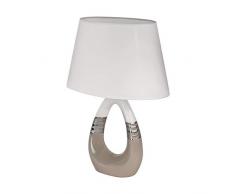 EGLO BELLARIVA 1 Tischleuchte, Keramik, 40 W, Taupe, Chrom, Weiss