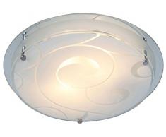 Globo Deckenleuchte eckig 1 x max. 60 W E27 ILLU Glas klar, satiniert, mit Dekor 22 x 22 cm 48062