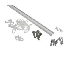 GARDINIA Aluminiumschiene 13 mm, 1-läufige Vorhangschiene, Inklusive Zubehör, Länge: 150 cm, Weiß