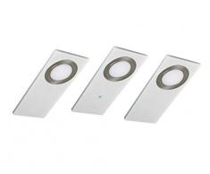 Evotec PANO-CF A LED Unterbauleuchte, 3er-Set, weiß / 2700K / 3x4W / 3x400 Lumen/Touchdimmer, Acryl, 12 W, Small