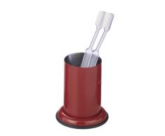 Wenko 18428100 Zahnputzbecher Retoro - Edelstahl rostfrei, Ø 7 x 19 cm, bordeaux