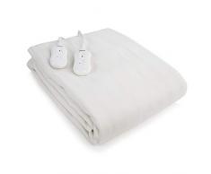 Pifco P48002 Heizdecke mit 2 Controllern, 60 W, maschinenwaschbar, King-Size-Größe, Weiß