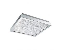 EGLO LED Kristall Deckenlampe Cardito, 1 flammige Deckenleuchte, Material: Stahl, Farbe: Chrom, Glas: Kristalle klar, L: 32x32 cm