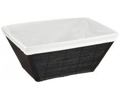 WENKO 21634100 Aufbewahrungskorb Bamboo L Schwarz - Badkorb, Bambus, 31 x 14 x 21 cm