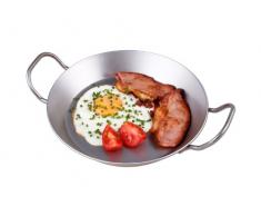 CHG Robustes Eisenpfanne mit 2 Griffen, Ø 24 cm, 2 mm Wandstärke, 1,2 l