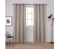 Exclusive Home Verdunkelungsvorhang Carling, isolierender, verdunkelnder Webvorhang mit Ösen, Korbgeflecht-Textur, 1 Paar, Polyester, leinen, 52x84