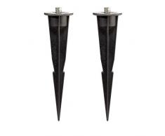 Garten-Erdspieà aus schwarzem Kunststoff für Leuchten, 2 Stück