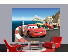 AG Design FTDs1924 Disney Cars, Papier Fototapete Kindrzimmer - 255x180 cm - 2 teile, Papier, multicolor, 0,1 x 255 x 180 cm