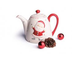 Excelsa Xmas Country Style Teekanne, Keramik, Weiß/Rot