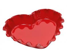 Emile Henry Backform Herzen Keramik 32,5 x 28 x 6 cm Grand Cru