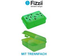 Fizzii FuÃball Lunchbox, Plastik, GrÃ¼n, 18 x 13 x 7 cm