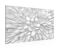 Bild 3D Blume Wandbild Vlies - Leinwand Bilder XXL Format Wandbilder Wohnzimmer Wohnung Deko Kunstdrucke Weiß 1 Teilig - MADE IN GERMANY - Fertig zum Aufhängen 503914a