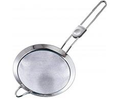 Leifheit Küchensieb Ø 16 cm ProLine-Serie, feinmaschiges Nudelsieb aus hochwertigem Edelstahl, Sieb mit praktischer Aufhängeöse und Griff mit Daumenmulde, Haushaltssieb, silber