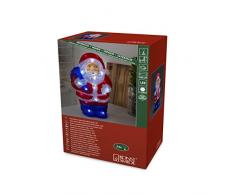 Konstsmide 6149-203 LED Acrylfigur Weihnachtsmann / für Außen (IP44) / VDE geprüft / Batteriebetrieben: 3xAAA 1.5V (exkl.) / 24 kalt weiße Dioden / transparentes Kabel