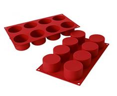 Unbekannt Silikomart Silikonform, mit. 8Â Formen, 63Â mm, terracottafarben