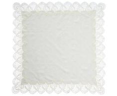 Plauener Spitze by Modespitze 3086E_14_9090 Tischdecke Design Nizza, 14 cm breite Spitze, 90 cm x 90 cm, rechteckig