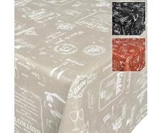 ANRO Wachstuchtischdecke Wachstuch Wachstischdecke Tischdecke abwaschbar Beige Modern Retro Indutrie Cafe 200 x 140cm