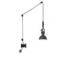 Trio Leuchten Carlotta Pendelleuchte, Metall, Schwarz matt, 28 watt
