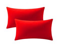 Dezene Kissenbezug aus superweichem Samt mit verdecktem Reißverschluss 21x54, Body Pillow Cover rot