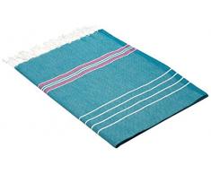 Cacala Badetücher, Paradise-Serie, Türkisch, Baumwolle, Aquamarin/Lila, 95 x 175 x 0.5 cm