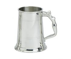 Edwin Blyde & Co 1 Pint Bierkrug mit massivem Metall Boden – Zwei gefüttert Körper mit Nymphe Griff, Zinn