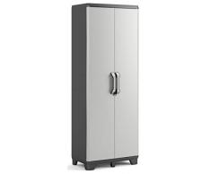 Keter Gear Garderobe Escobero, Grau/Anthrazit mit 3 Fachböden, 182 x 68 x 39 cm