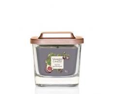 Yankee Candle Elevation Kollektion, kleine quadratische Duftkerze mit 1 Docht und Plattformdeckel, Fig & Cloves
