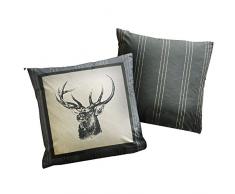 Dreams n Drapes Connolly Check Bettwäscheset mit Kissenbezug, Karo, Anthrazit, anthrazit, 43x43 cm Filled Cushion