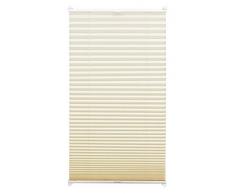 GARDINIA Plissee mit Thermo-Rückseite zum Klemmen, Höchste Lichtreflektion, Energiesparend, Alle Montage-Teile inklusive, EASYFIX Thermo-Plissee verspannt mit zwei Bedienschienen, Elfenbein, 70 x 130 cm (BxH)