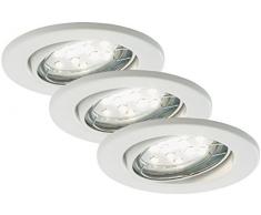 Briloner Leuchten LED Einbaustrahler, Einbauleuchte, Deckenspot, LED Einbauspot, Deckeneinbauleuchte, Deckeneinbaustrahler, Einbaulampe, Einbaustrahler Set, Einbaulampen Decke, LED Einbauleuchten, schwenkbar