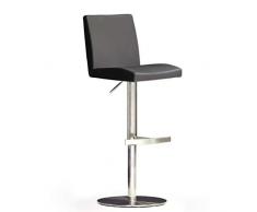 Robas Lund Barhocker Schwarz mit Lehne Barstuhl drehbar 360 Grad, Hocker höhenverstellbar, PU LO.PES