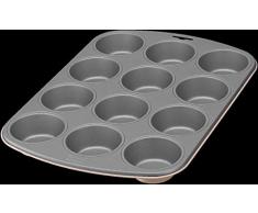 Kaiser EverCream Colors Muffin Backblech für 12 Muffins, Muffinform 38 x 27 cm, antihaftbeschichtet, Standardgröße, Coral Dream, koralle