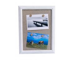 Home&Decoration Memoboard Bilderrahmen Holz Leinen 4 Magnete 30.5 x 2 x 40.5 cm