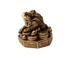 Feng Shui Dekofigur Geldfrosch aus Kunstharz mit drei Beinen Kröte / Reichtum Frosch Small bronze