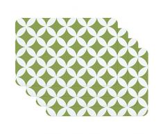 Venilia Tischset Platzset fÃ¼r Esszimmer Eliott Vintage, 4er Set abwischbar Polypropylen, lebensmittelecht, 45 x 30 cm, 4 StÃ¼ck, 59055, Kunststoff, Raute GrÃ¼n, Motive, 4