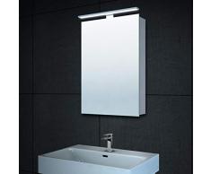 Lux-aqua Alu LED Beleuchtung Gäste WC Spiegelschrank Badschrank Badezimmerschrank MC4601, Aluminium, Silber, 40 x 60 cm