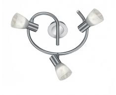 Trio Leuchten LED-Deckenleuchte Levisto in Nickel matt, Glas alabasterfarbig weiß 871090307