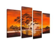 Visario Leinwandbilder 6138 Bild auf Leinwand Afrika, 130 x 80 cm, 4 Teile