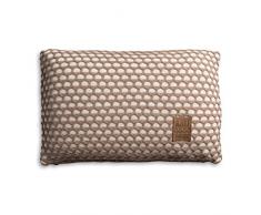 Knit Factory 1081352 Dekokissen Strickkissen Mila mit FÃ¼llung, 60 x 40 cm, beige/Marron