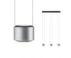 Paulmann 79720 LED Pendelleuchte Aldan incl. 3x5 / 3x4 Watt dimmbar Hängelampe Schwarz Alu Deckenlampe Warmweiß 2700 K