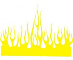 INDIGOS 4051095092438 Wandtattoo w674 Flamme Wandaufkleber in 3 Größen, 120 x 66 cm, gelb