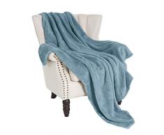 Exclusivo Mezcla Große Flanell-Samt Decke und Bettdecke - Verschiedene Größen und Farben Traditionell Throw(50x60) Waffle Slate Blue